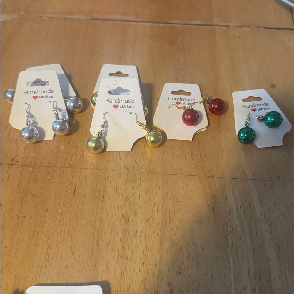 Christmas Ornament Earrings Handcrafted